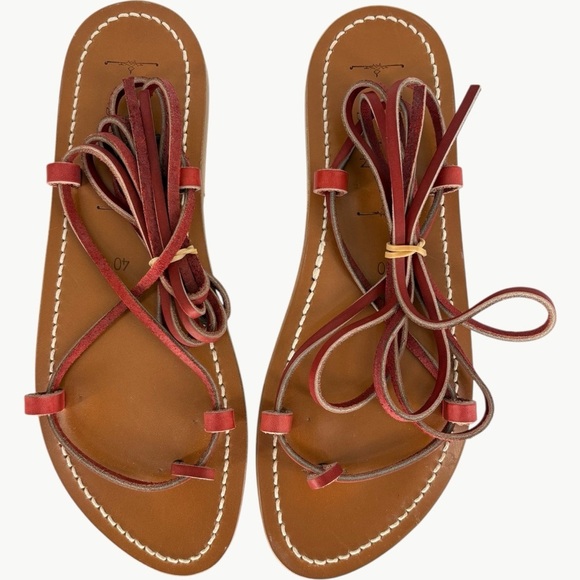 NIB DÔEN & K.Jacques Bikini Sandal | Sz 40 (9) | Rouge Vachetta (Tan) - Picture 4 of 16